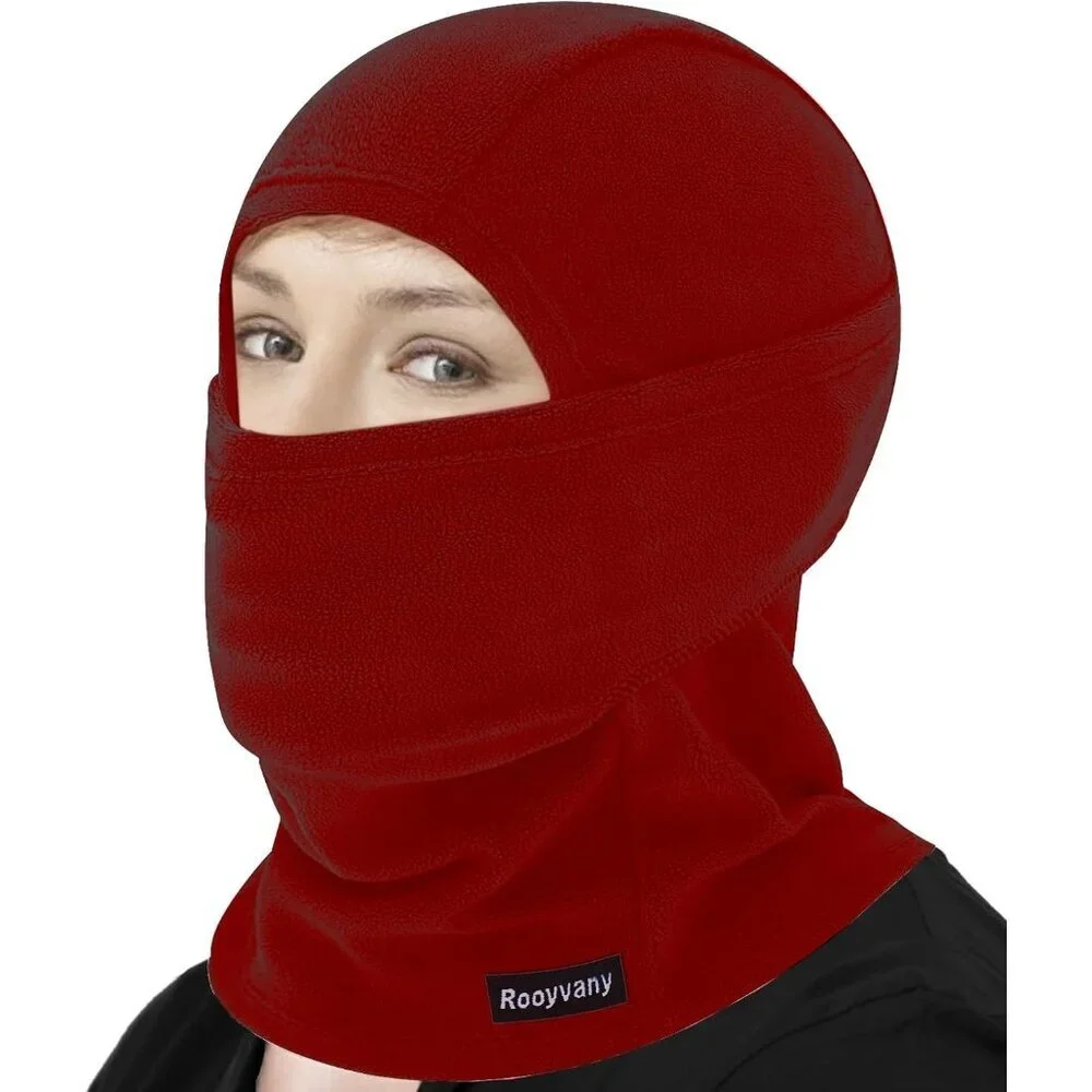 Women's Red Balaclava Ski Mask Warm Windproof Lightweight Winter Face Mask